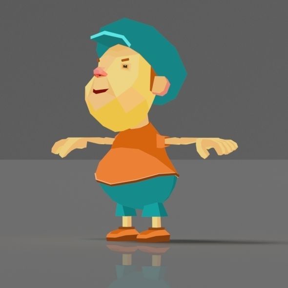 Cartoon boy low poly rigged and animated game character Low-poly 3D model_40