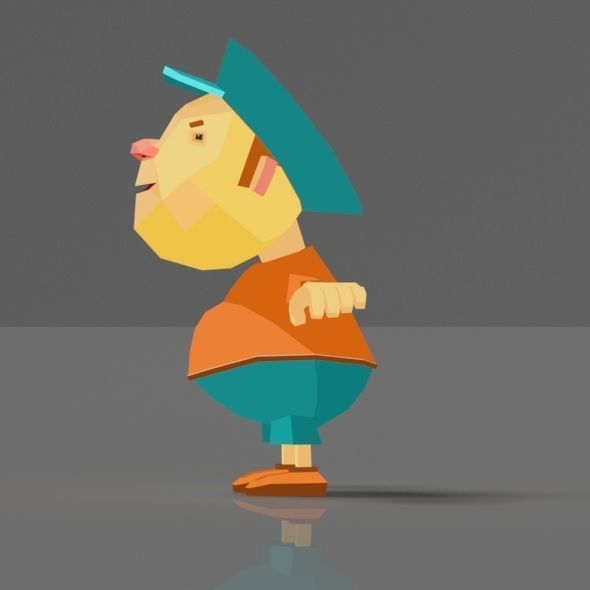 Cartoon boy low poly rigged and animated game character Low-poly 3D model_37