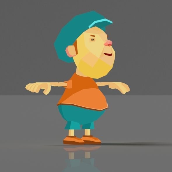 Cartoon boy low poly rigged and animated game character Low-poly 3D model_21