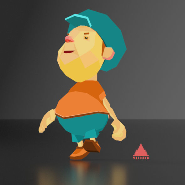 Cartoon boy low poly rigged and animated game character Low-poly 3D model_5