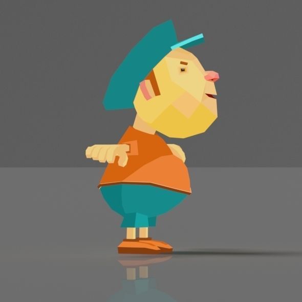 Cartoon boy low poly rigged and animated game character Low-poly 3D model_23