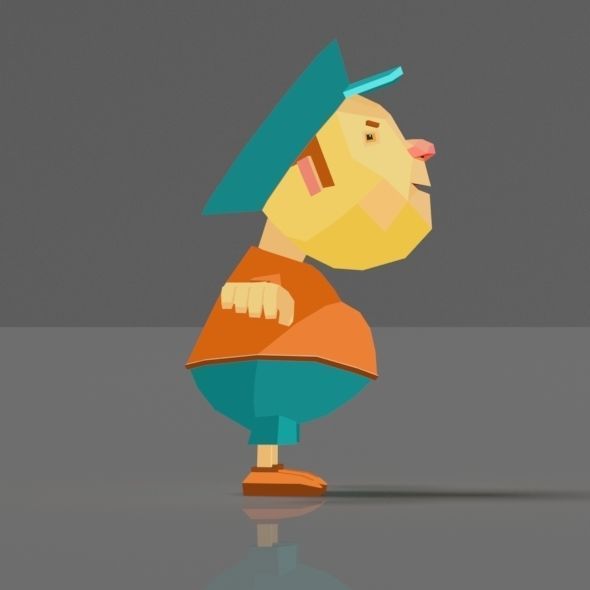 Cartoon boy low poly rigged and animated game character Low-poly 3D model_24