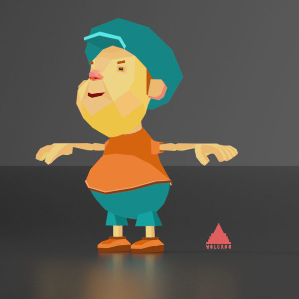 Cartoon boy low poly rigged and animated game character Low-poly 3D model_11