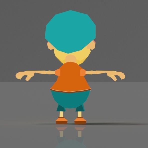 Cartoon boy low poly rigged and animated game character Low-poly 3D model_30