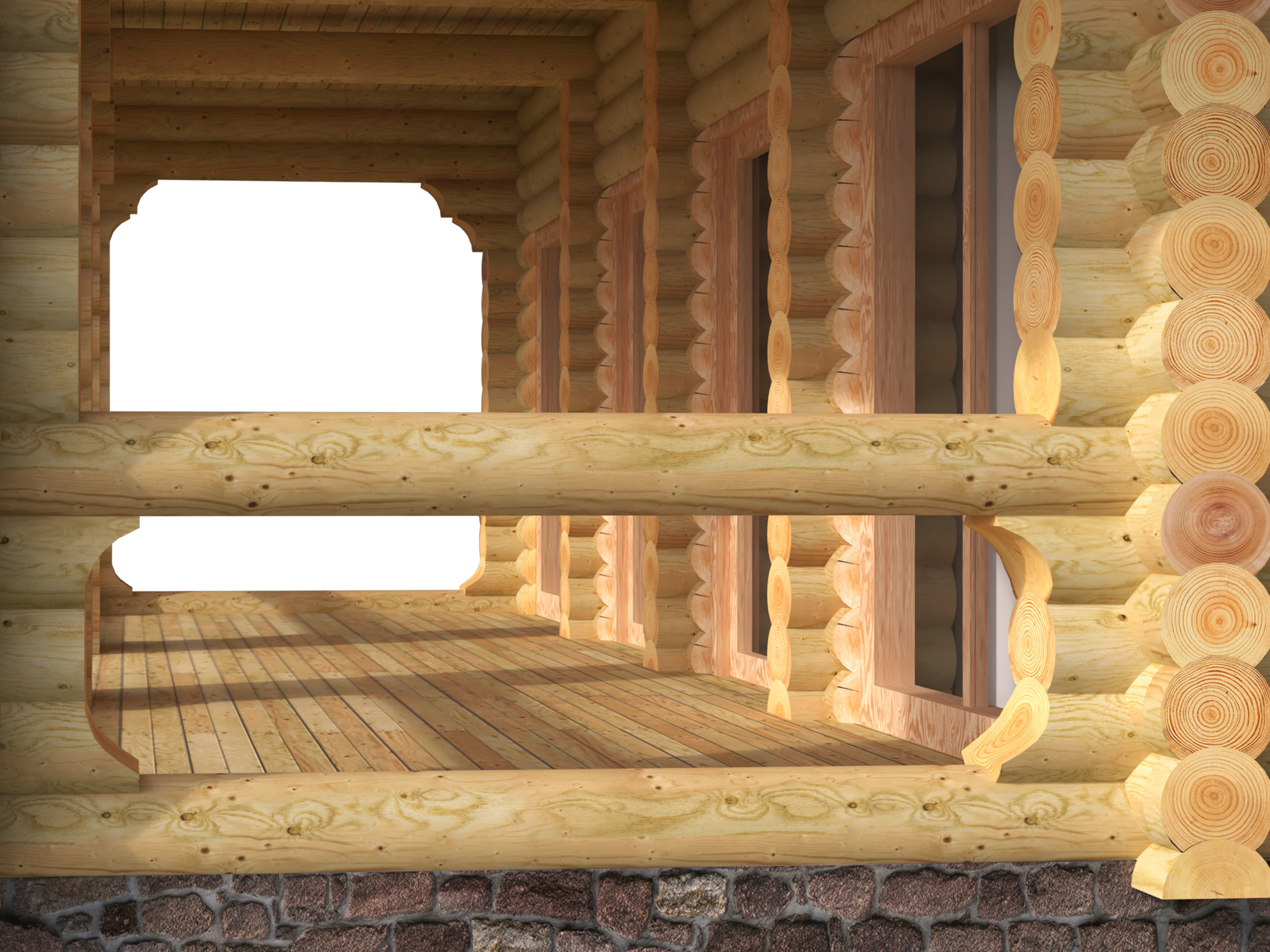 Wonderful log house 3D model_8
