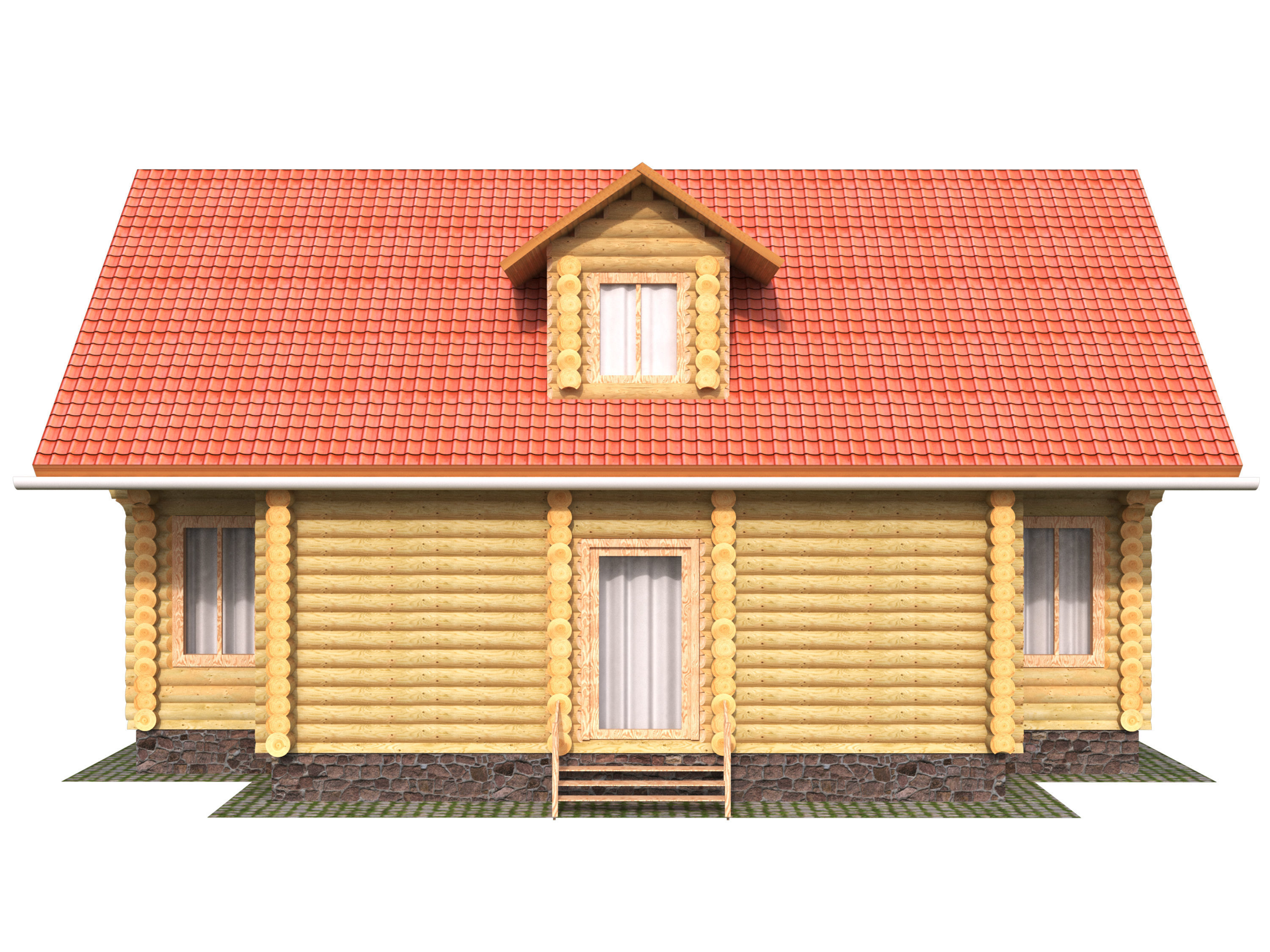 Wonderful log house 3D model_5