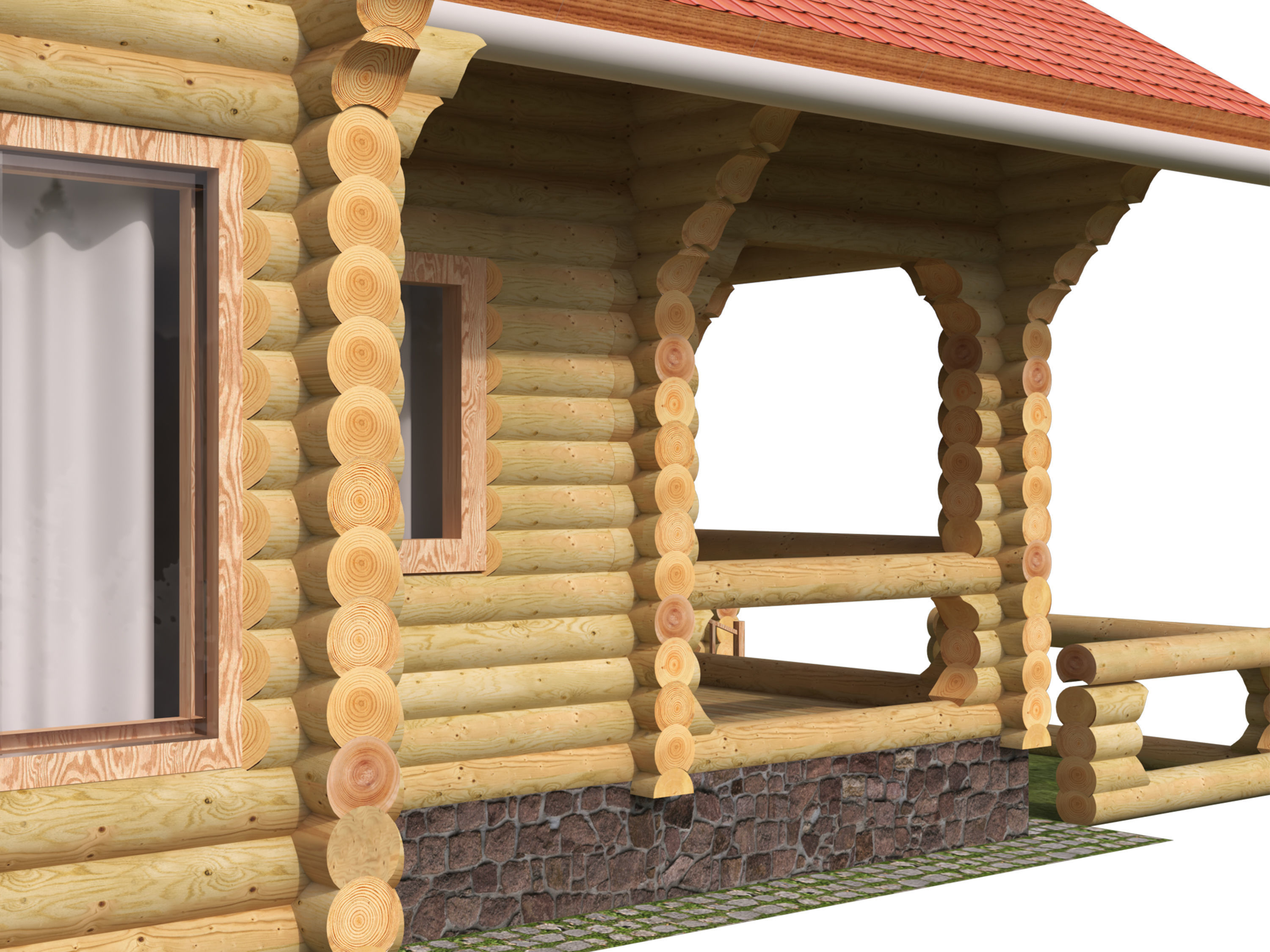 Wonderful log house 3D model_9