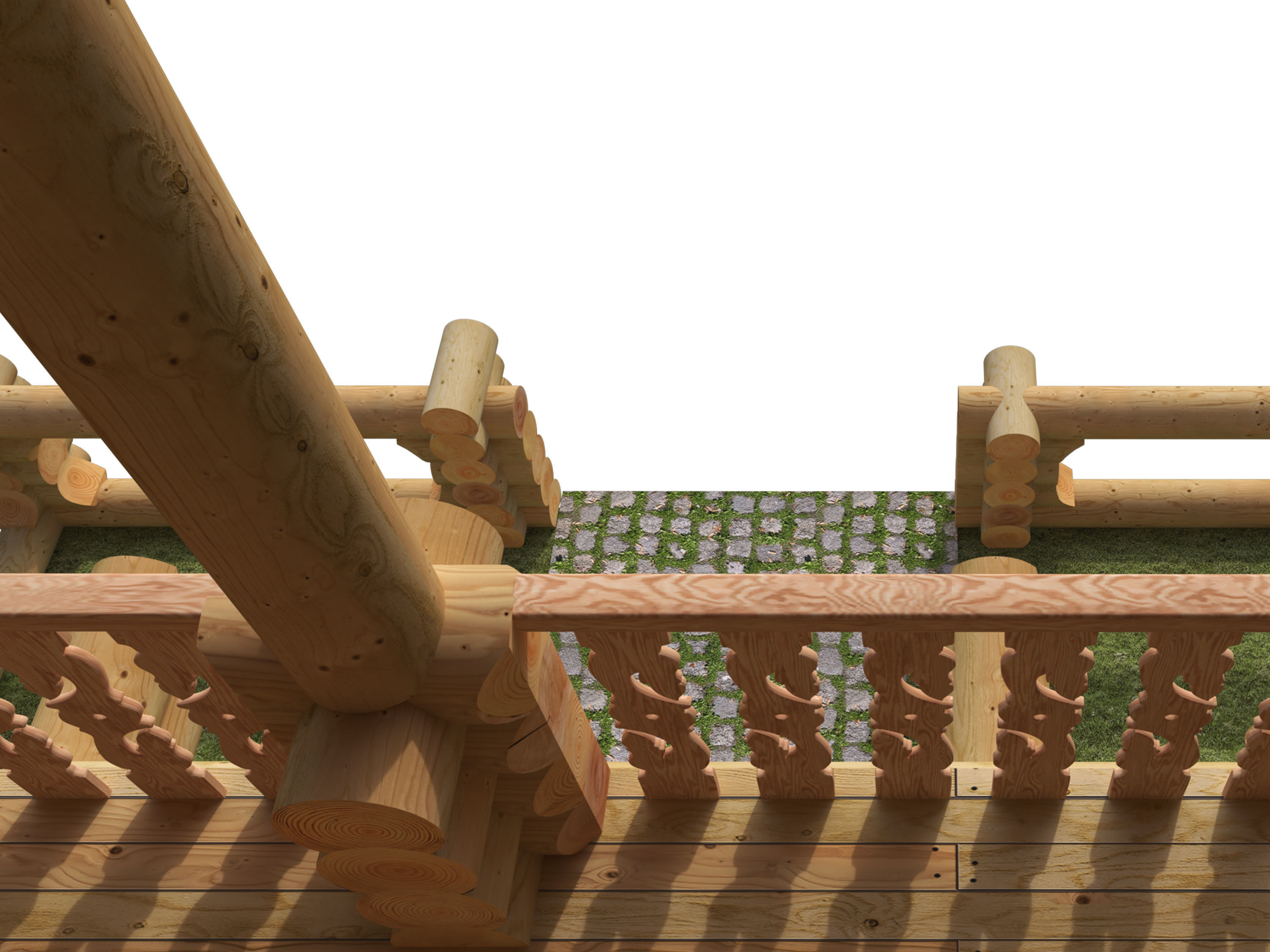 Wonderful log house 3D model_12