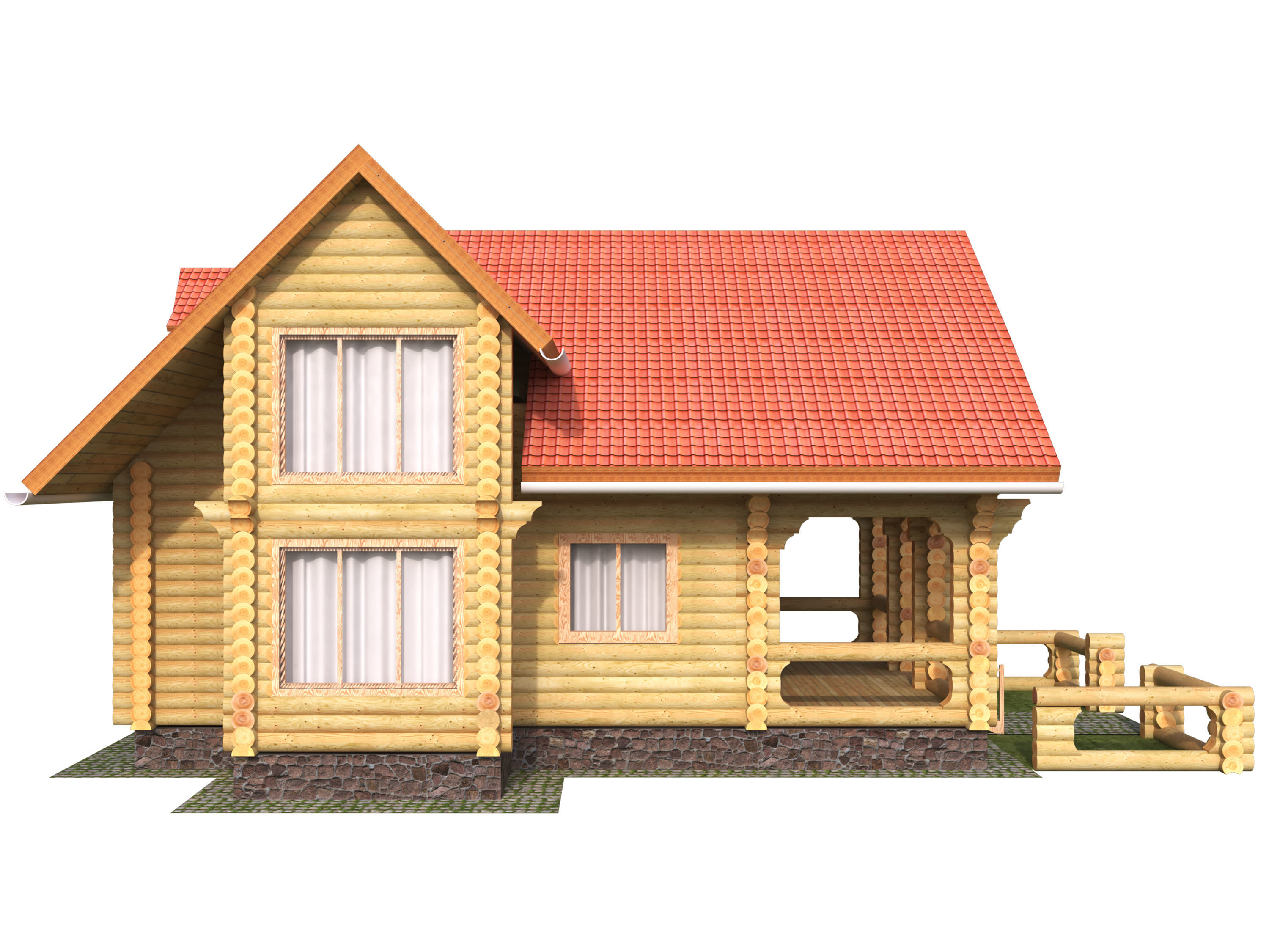 Wonderful log house 3D model_3