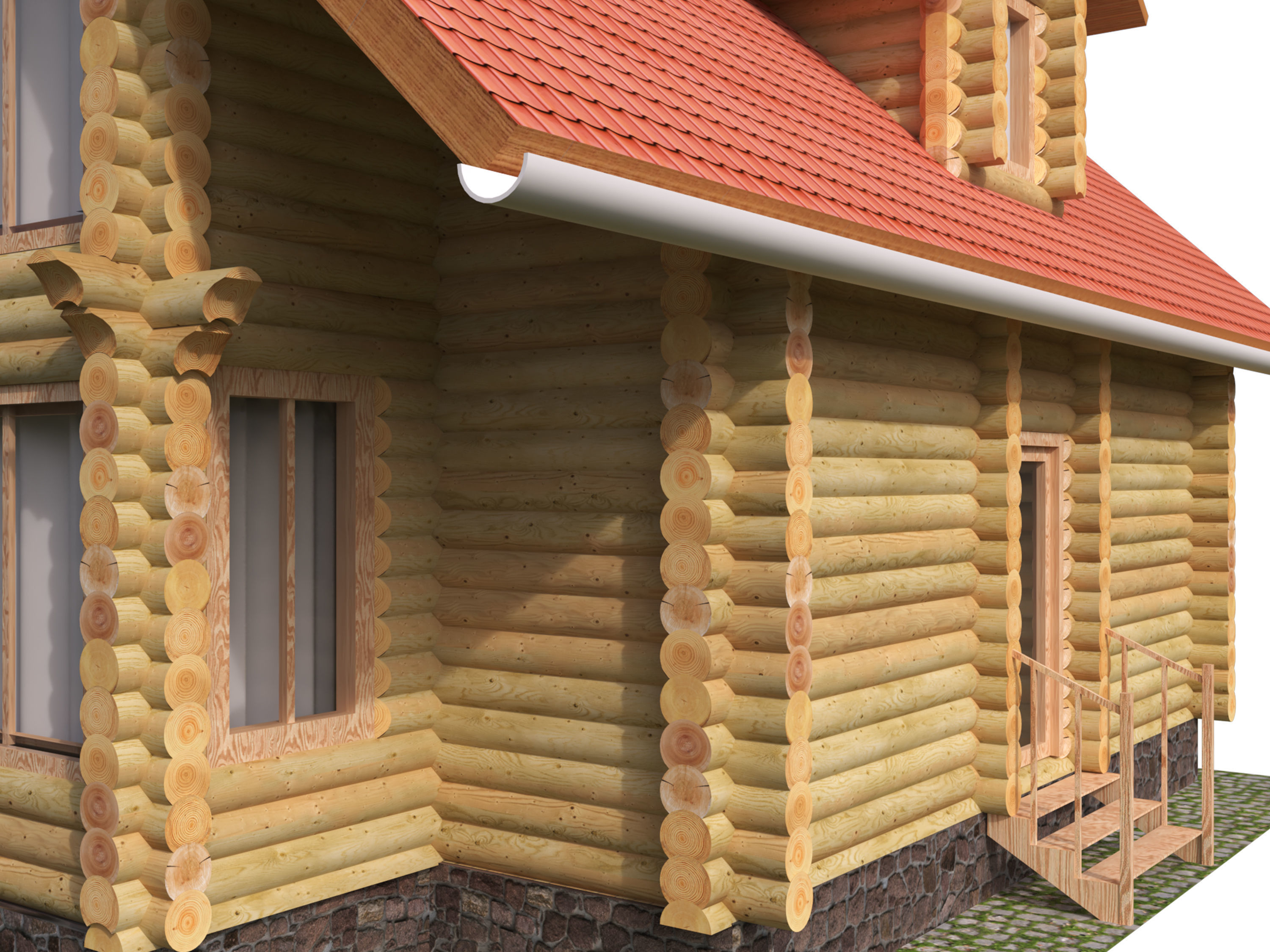 Wonderful log house 3D model_10
