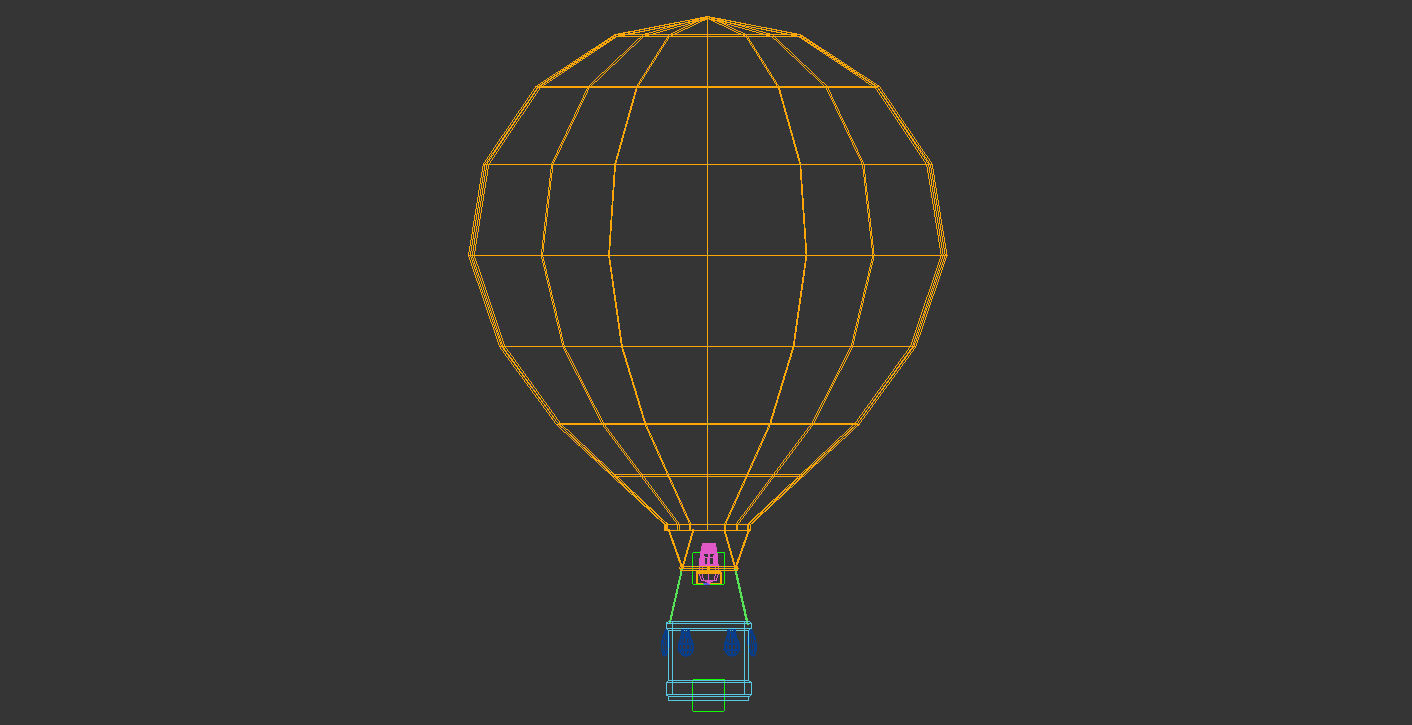 Low Poly Hot Air Balloon Low-poly 3D model_13