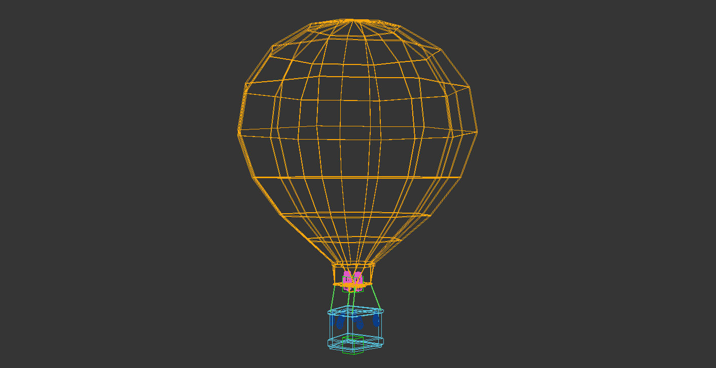 Low Poly Hot Air Balloon Low-poly 3D model_11