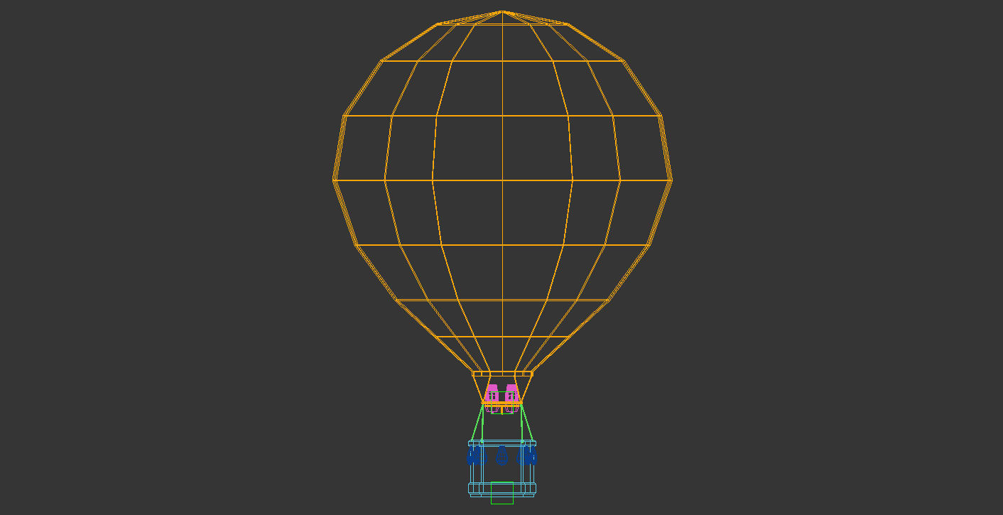 Low Poly Hot Air Balloon Low-poly 3D model_12
