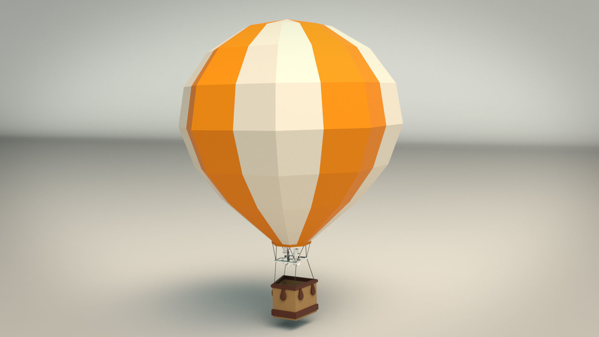 Low Poly Hot Air Balloon Low-poly 3D model_3