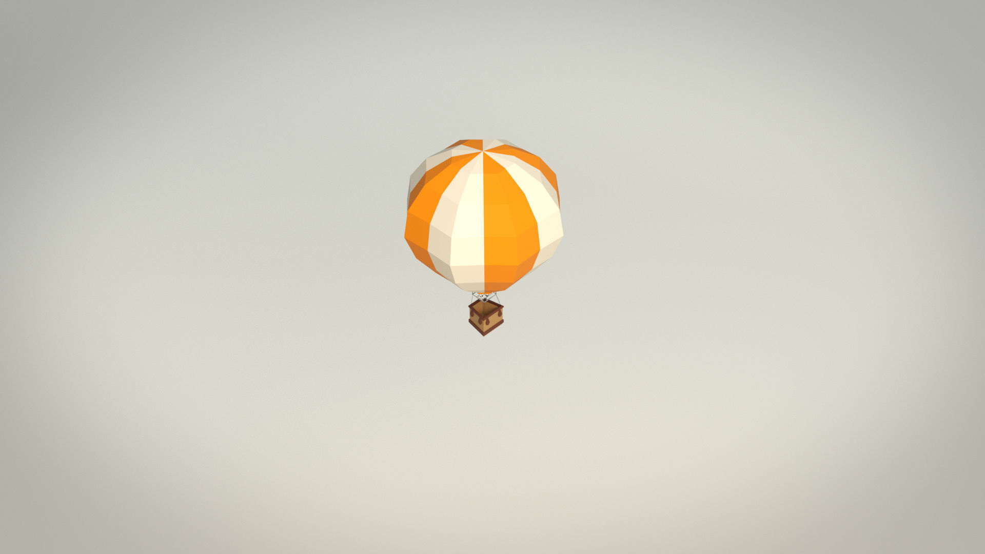 Low Poly Hot Air Balloon Low-poly 3D model_5
