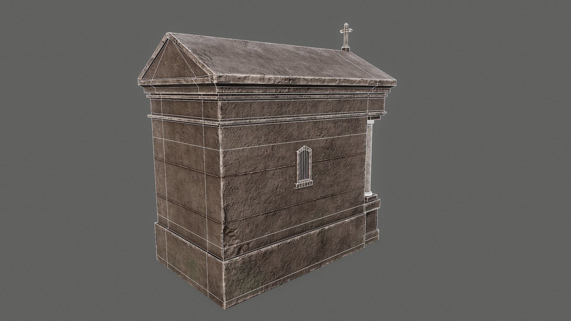 Old Mausoleum Low-poly 3D model_8