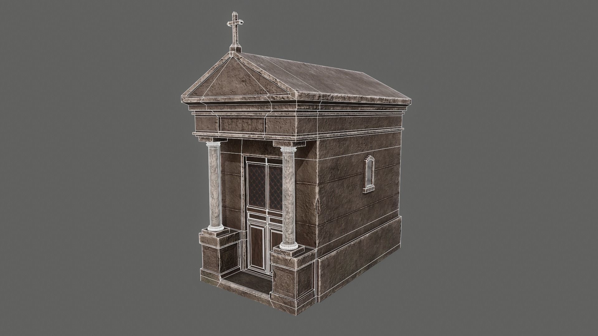 Old Mausoleum Low-poly 3D model_7