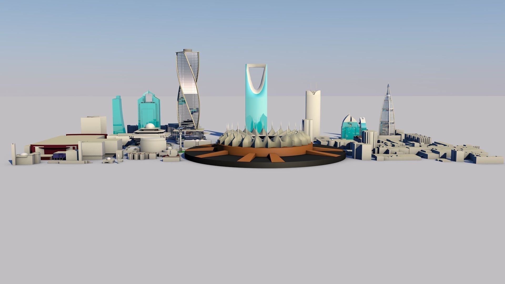 Riyadh City Landmark Buildings 3D Models Low-poly 3D model_11