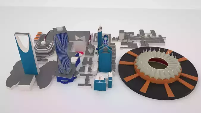 Riyadh City Landmark Buildings 3D Models