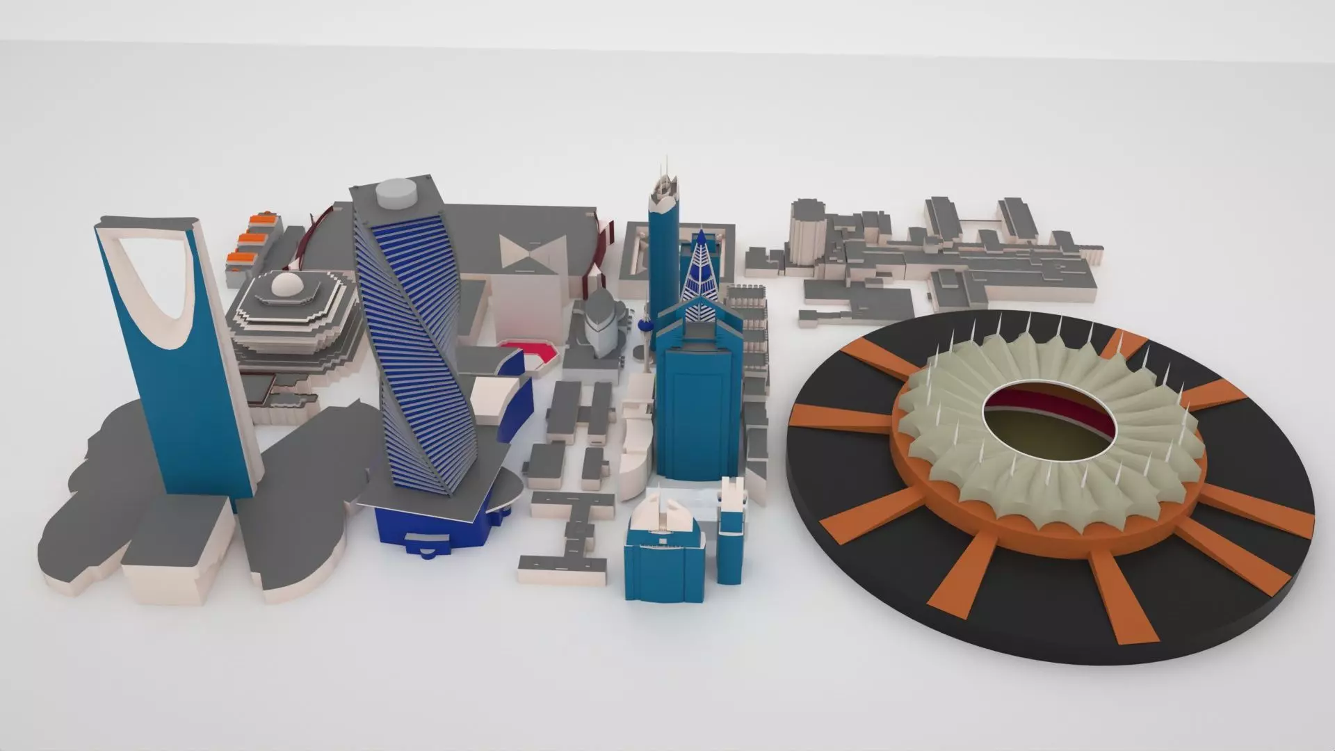 Riyadh City Landmark Buildings 3D Models Low-poly 3D model_0