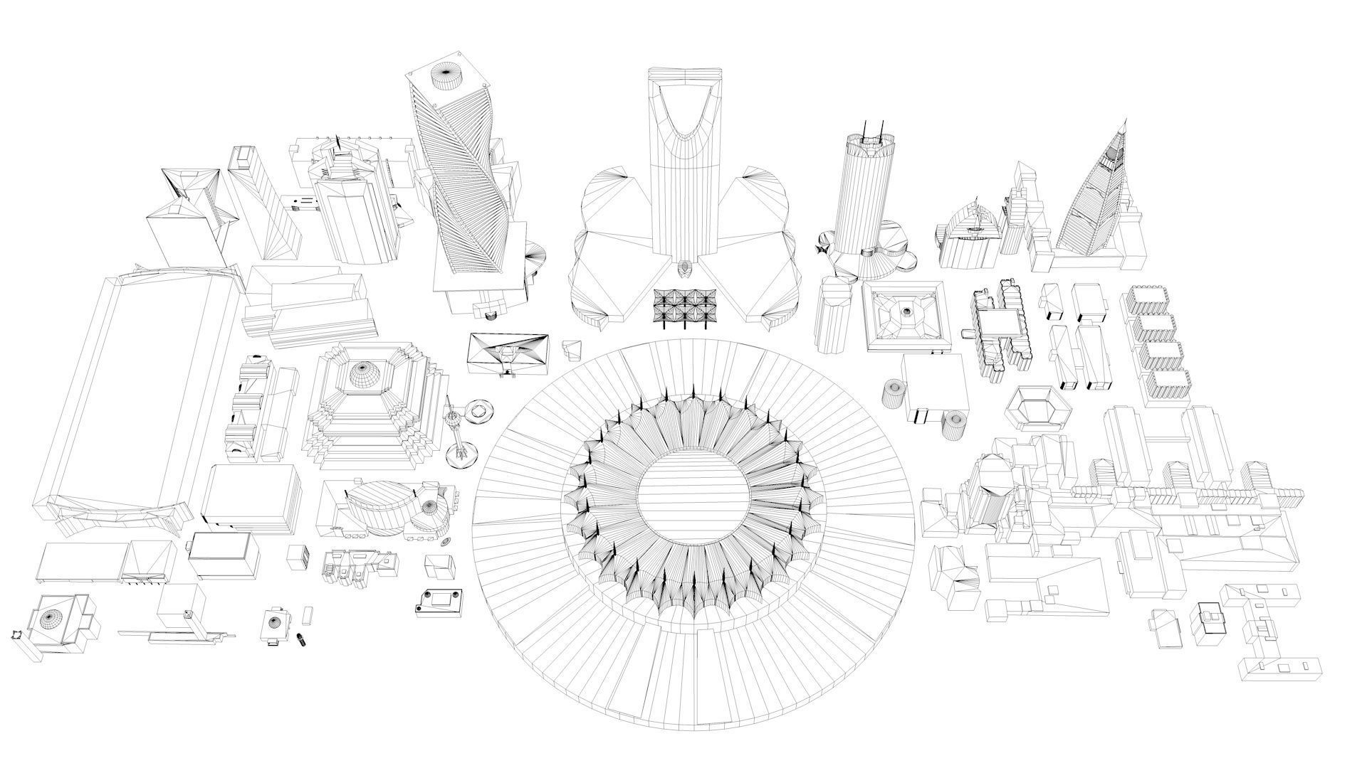 Riyadh City Landmark Buildings 3D Models Low-poly 3D model_15