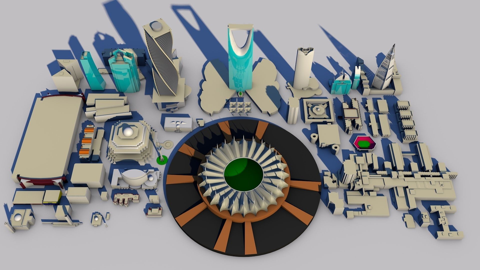 Riyadh City Landmark Buildings 3D Models Low-poly 3D model_7