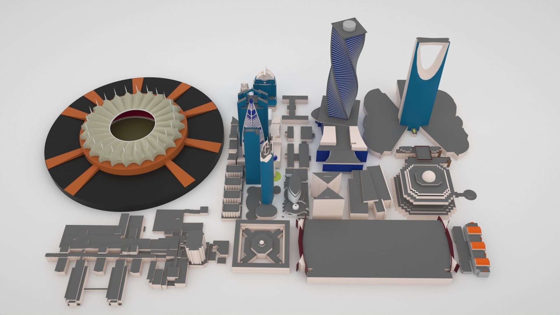 Riyadh City Landmark Buildings 3D Models Low-poly 3D model_8