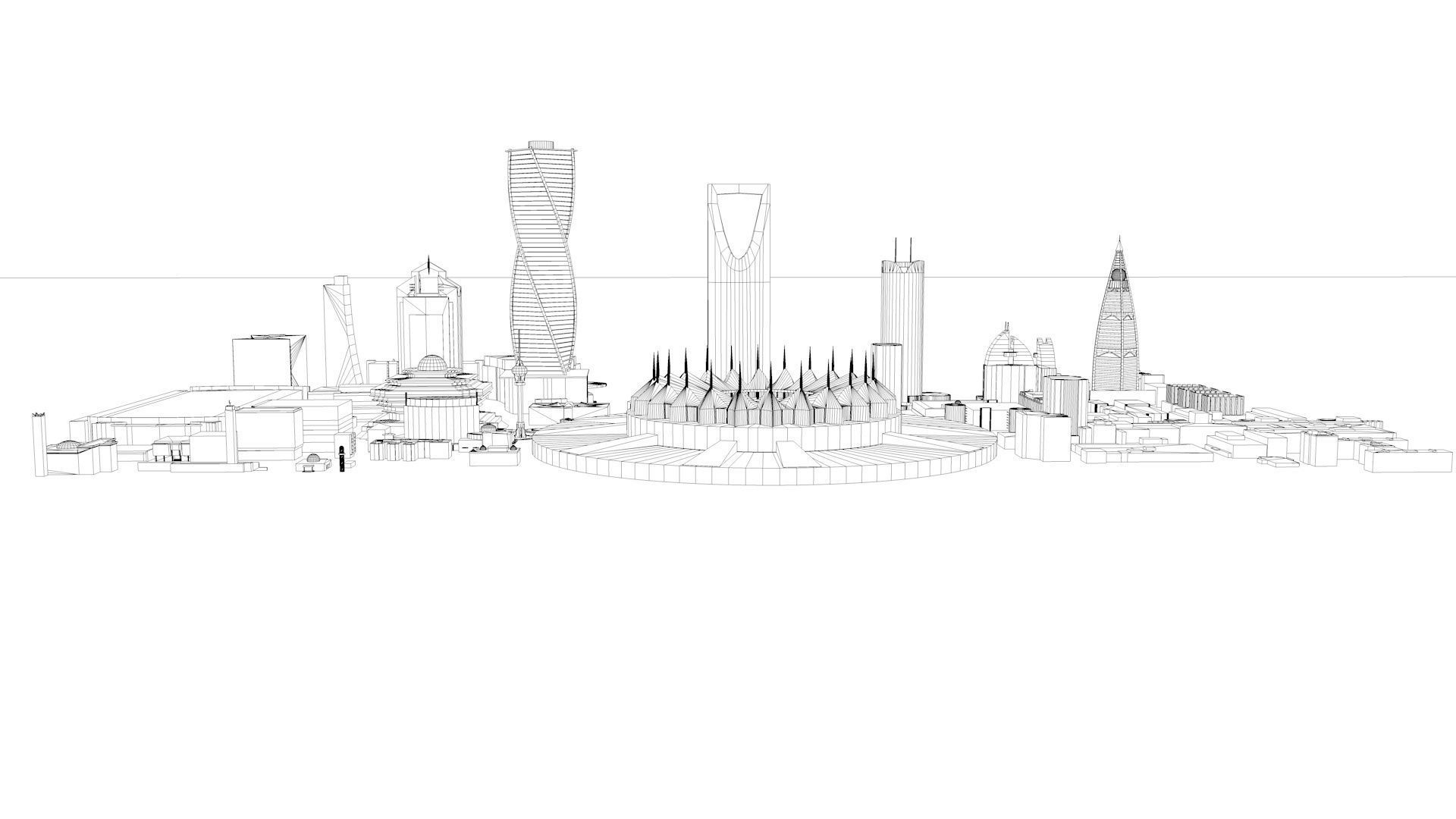 Riyadh City Landmark Buildings 3D Models Low-poly 3D model_16