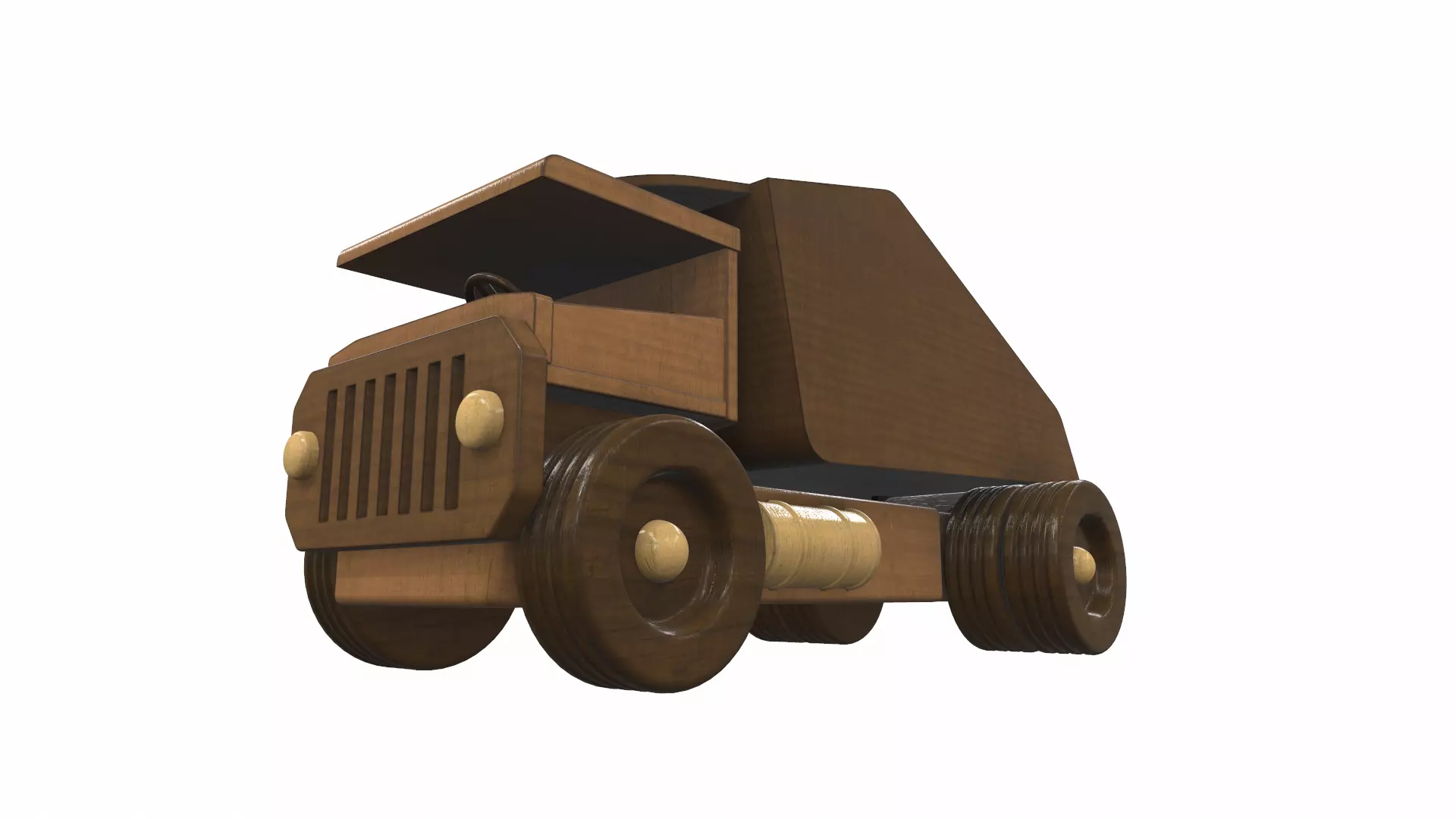 Wooden car toy truck 5 Free 3D model