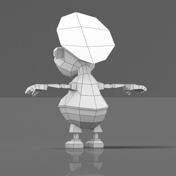 Cartoon boy low poly mesh Low-poly 3D model_22