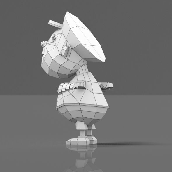 Cartoon boy low poly mesh Low-poly 3D model_25