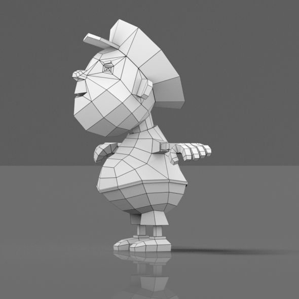Cartoon boy low poly mesh Low-poly 3D model_28