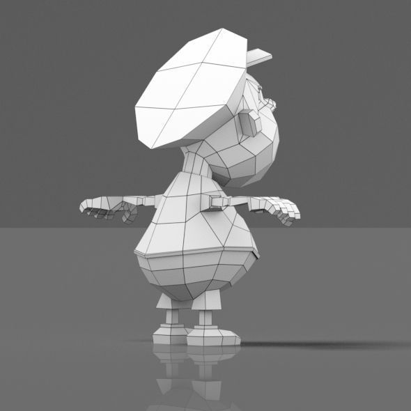 Cartoon boy low poly mesh Low-poly 3D model_17