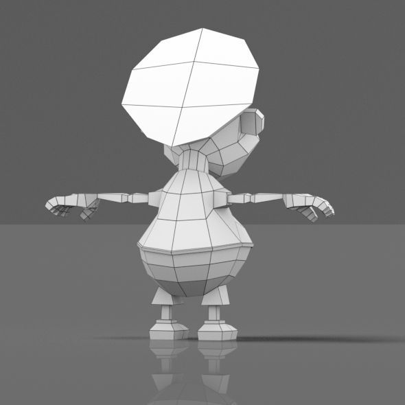 Cartoon boy low poly mesh Low-poly 3D model_19