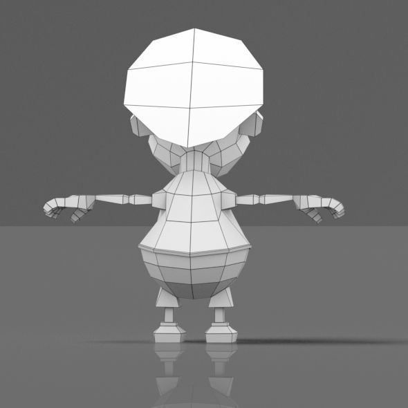 Cartoon boy low poly mesh Low-poly 3D model_20