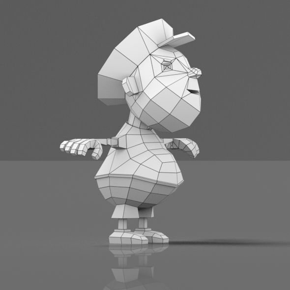 Cartoon boy low poly mesh Low-poly 3D model_12