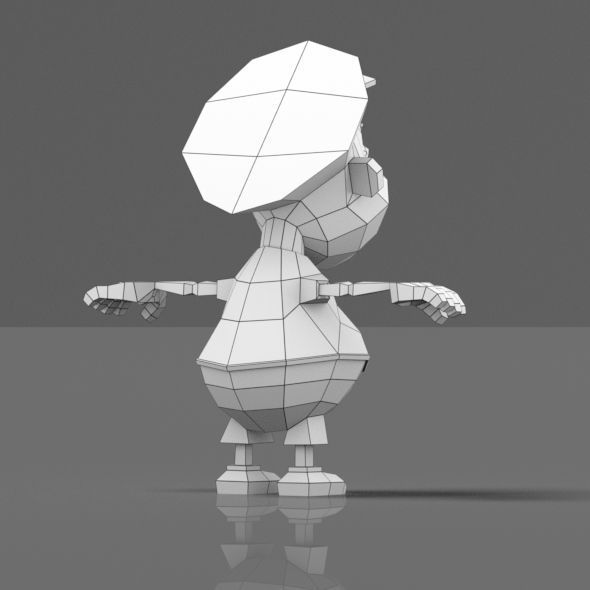 Cartoon boy low poly mesh Low-poly 3D model_18