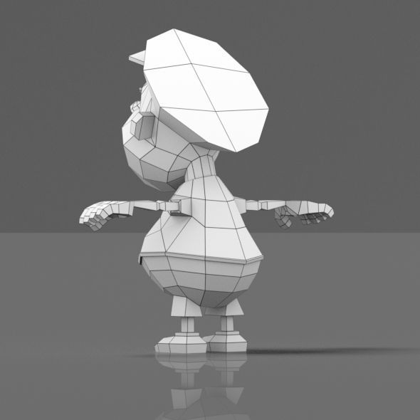 Cartoon boy low poly mesh Low-poly 3D model_23