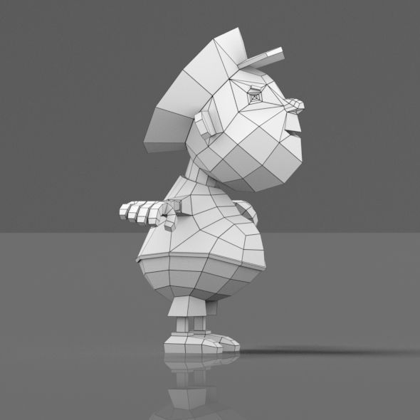 Cartoon boy low poly mesh Low-poly 3D model_13