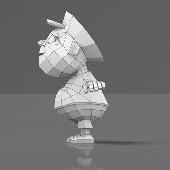 Cartoon boy low poly mesh Low-poly 3D model_27
