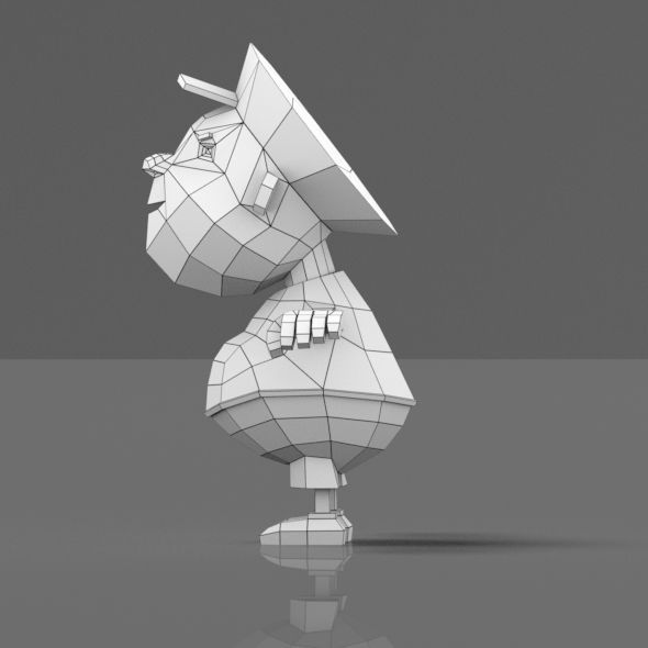Cartoon boy low poly mesh Low-poly 3D model_26