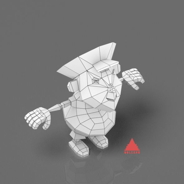 Cartoon boy low poly mesh Low-poly 3D model_4