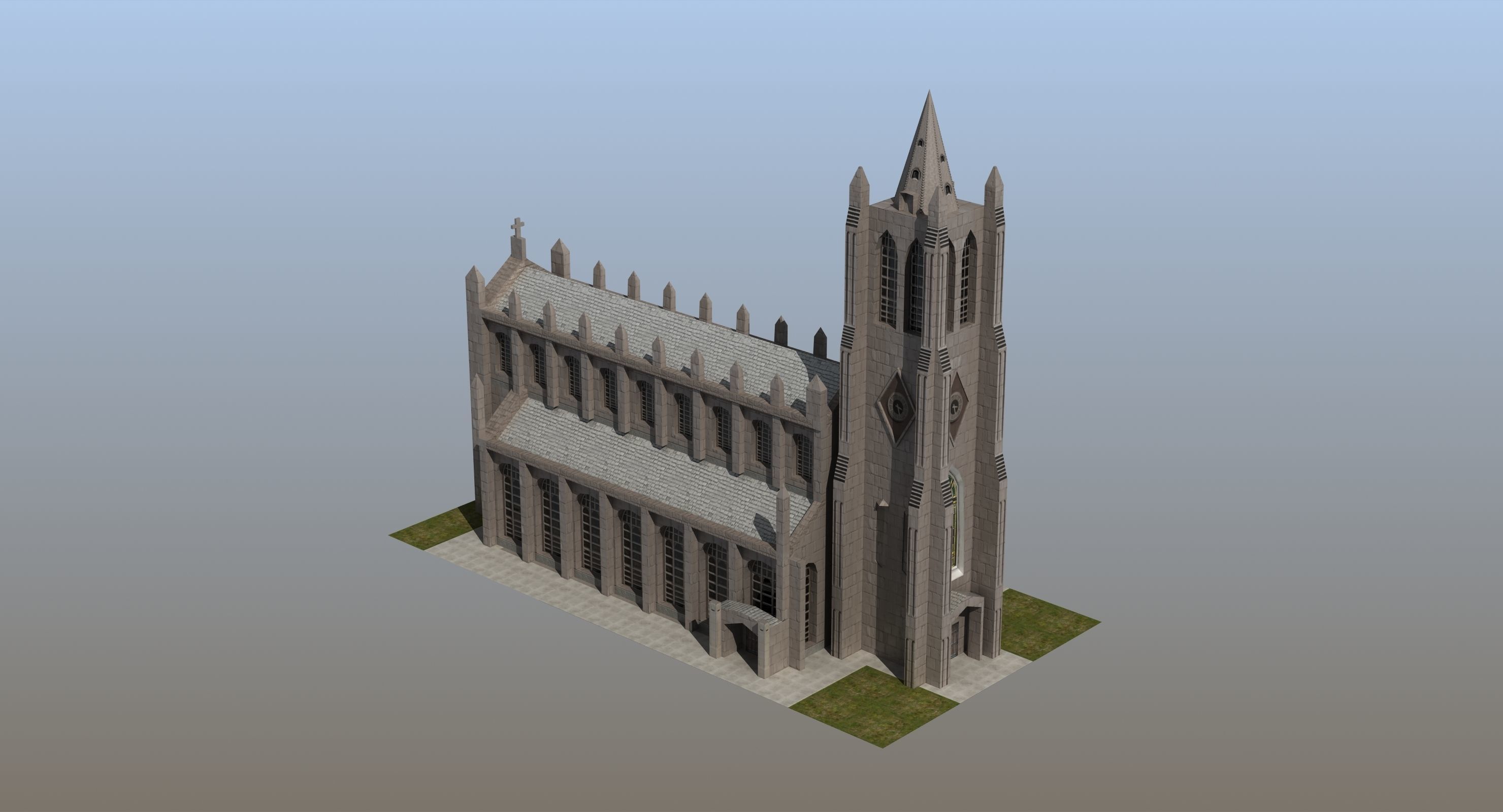 Church Low-poly 3D model_10
