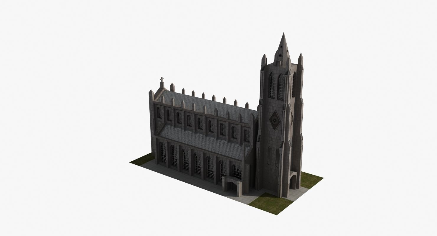 Church Low-poly 3D model_1