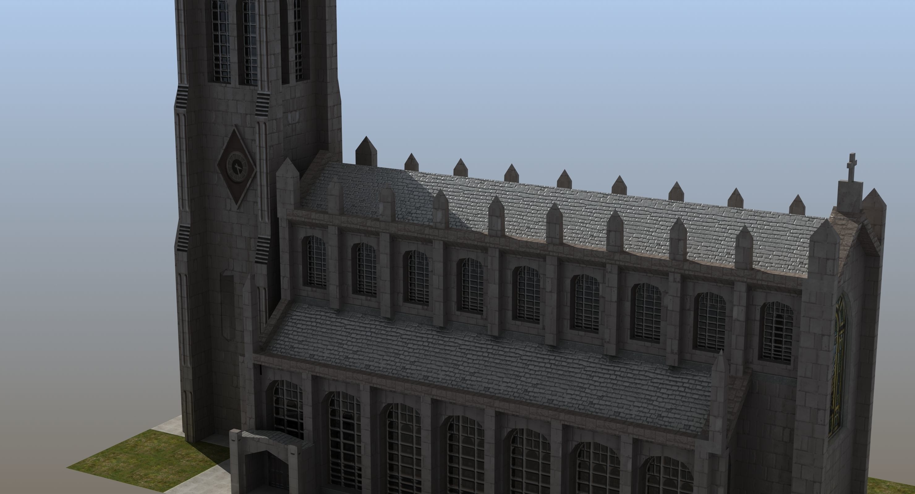Church Low-poly 3D model_6