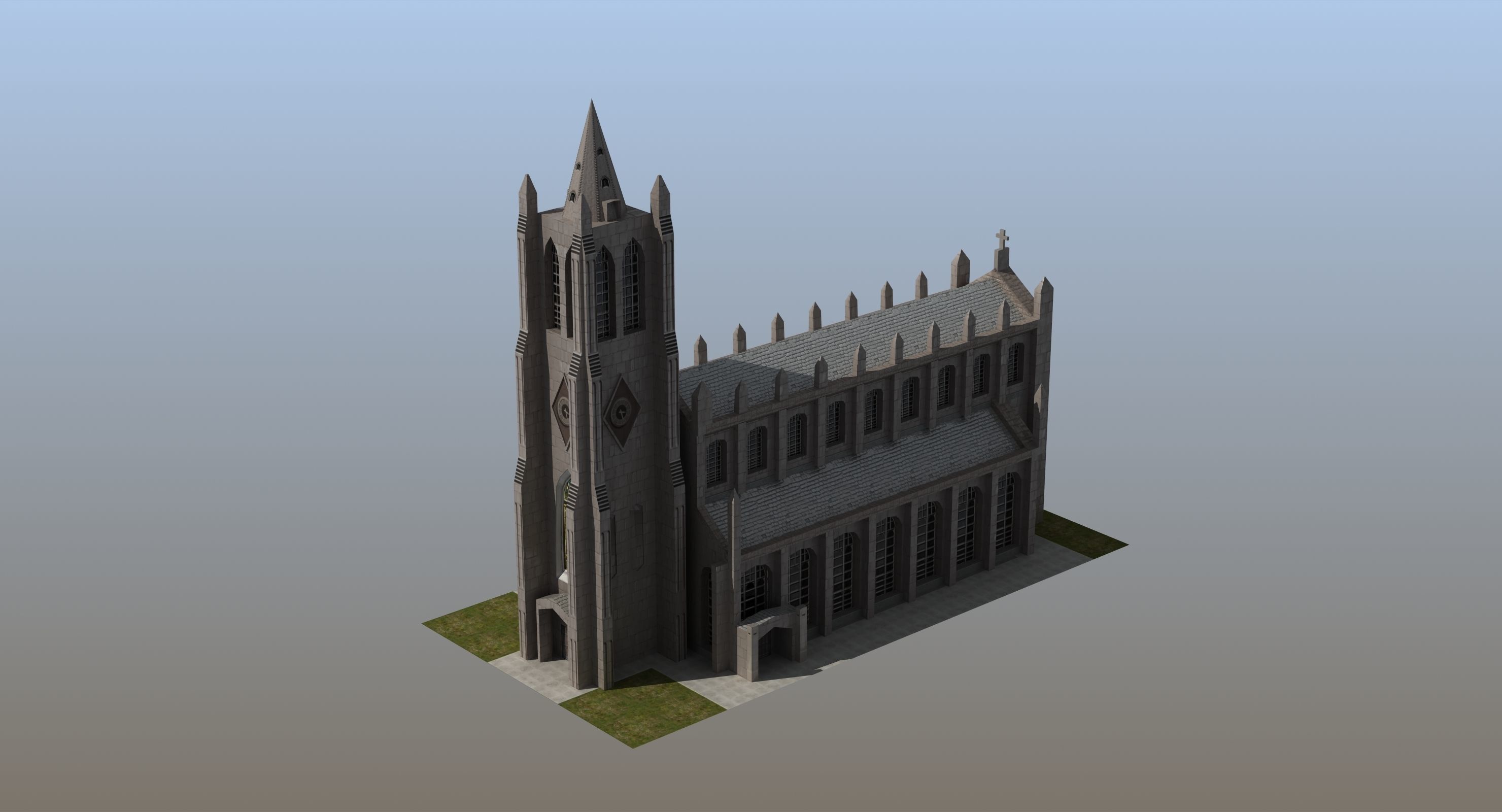 Church Low-poly 3D model_11