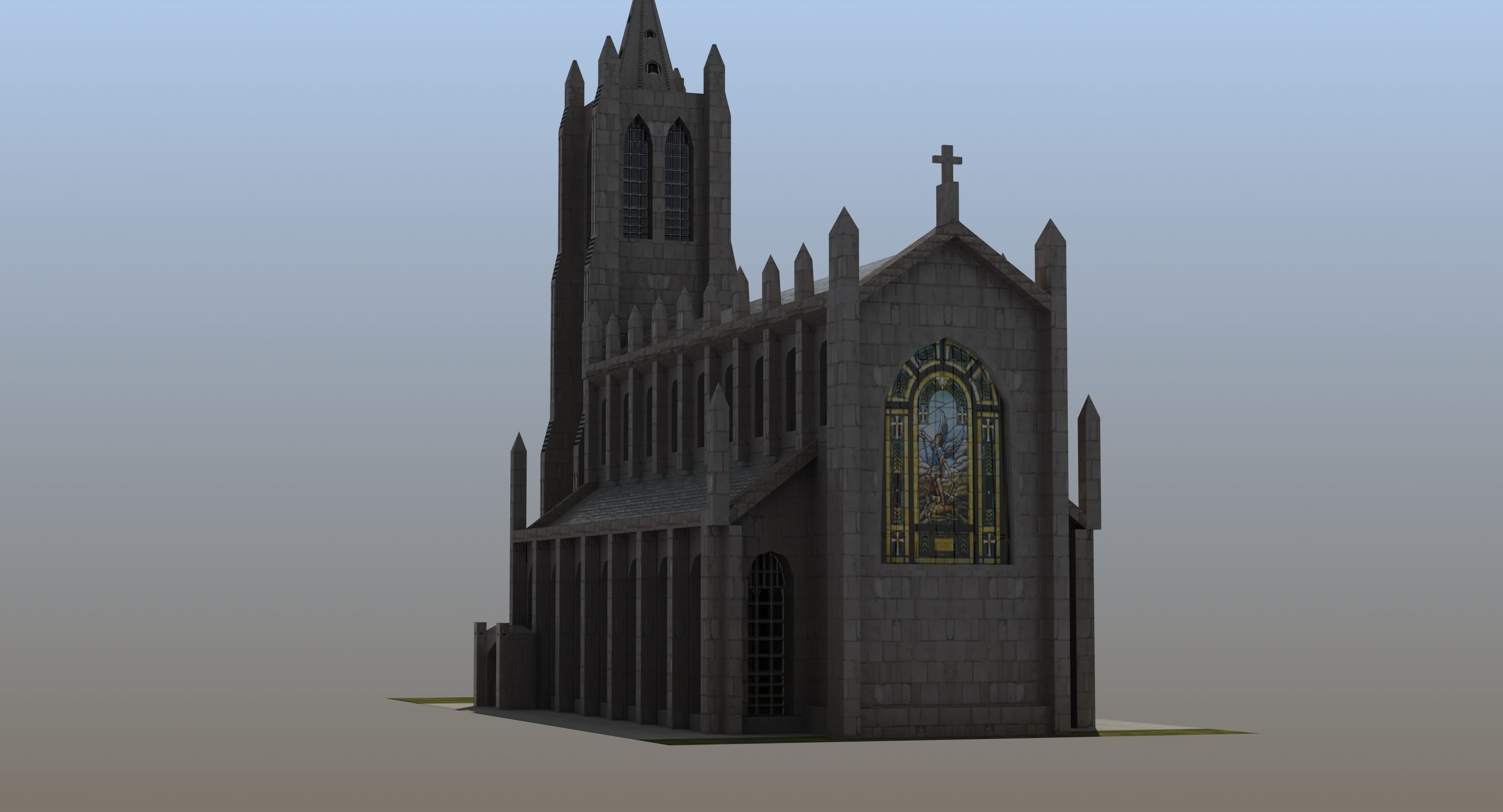 Church Low-poly 3D model_8