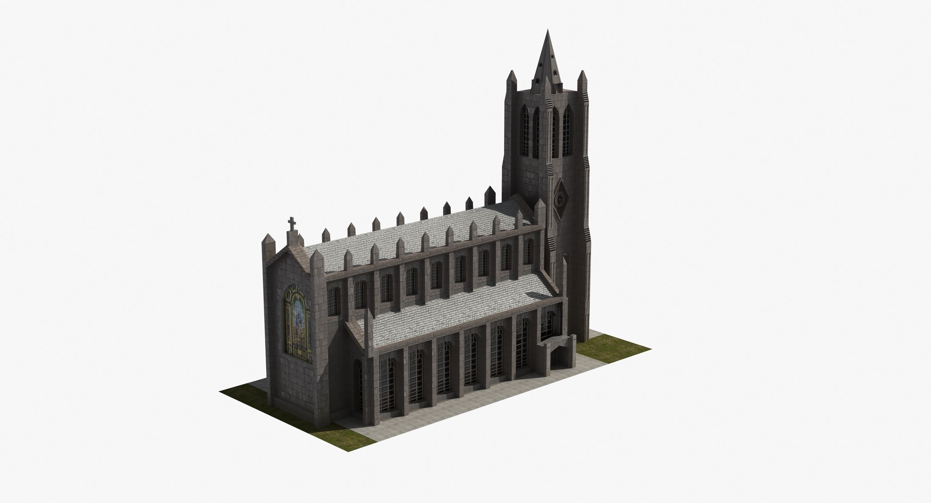 Church Low-poly 3D model_29