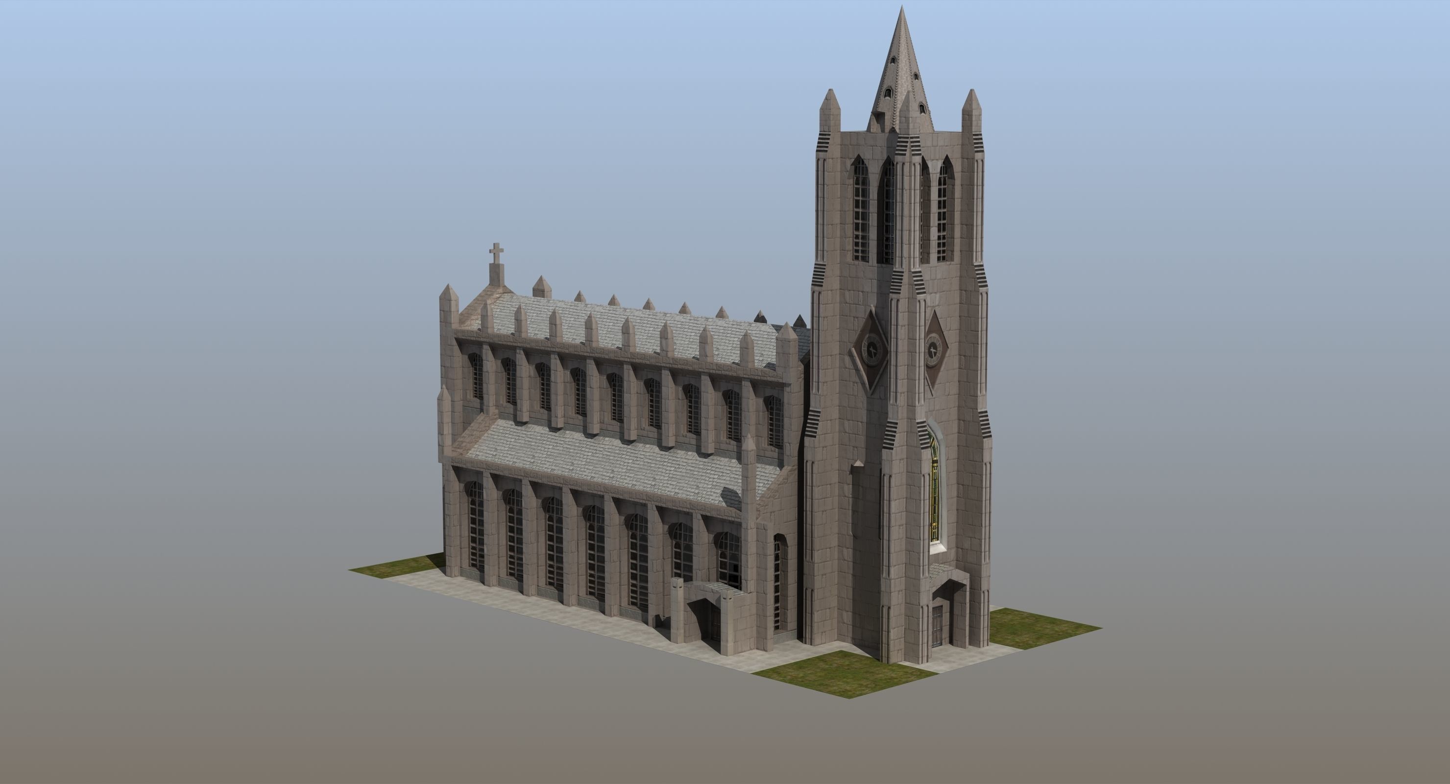 Church Low-poly 3D model_2