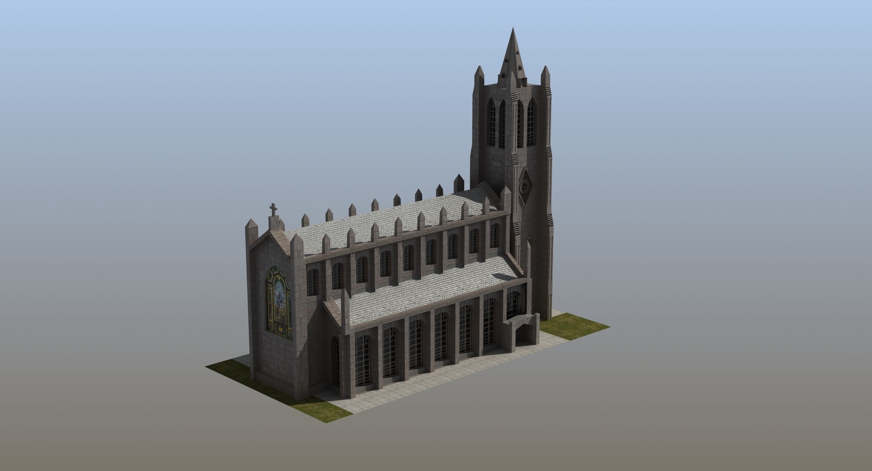 Church Low-poly 3D model_4